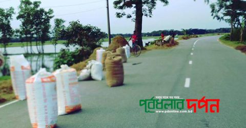 পূর্বধলায় দখল করে ধান, খড় শুকানো থেকে বিরত থাকতে প্রশাসনের নির্দেশ