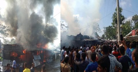 পূর্বধলা বাজারে আগুন, ২ দোকান ভস্মিভূত