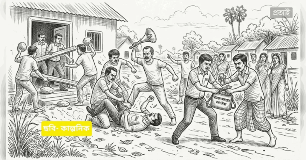 পূর্বধলায় বকেয়া বিল ও অবৈধ বিদ্যুৎ সংযোগ কাটতে গিয়ে কর্মকর্তা-কর্মচারীদের ওপর হামলা; নগদ টাকা ছিনতাই, ২ নারী গ্রেফতার