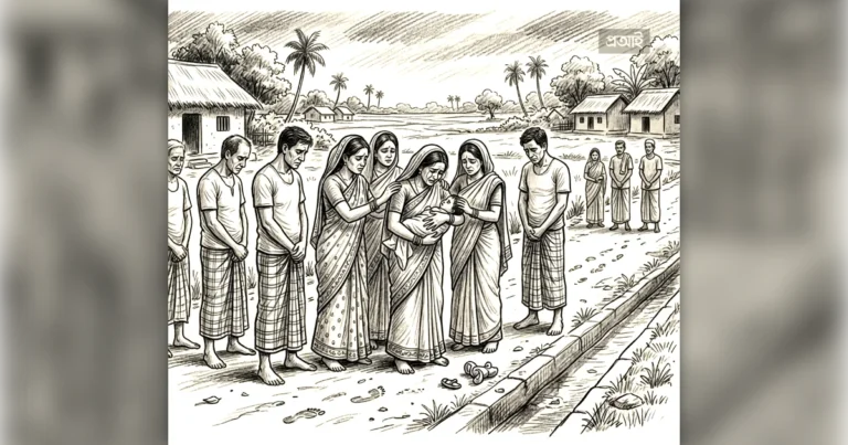 পূর্বধলায় নানাবাড়িতে বেড়াতে এসে নালায় পড়ে শিশুর করুণ মৃত্যু; পরিবারে মাতম